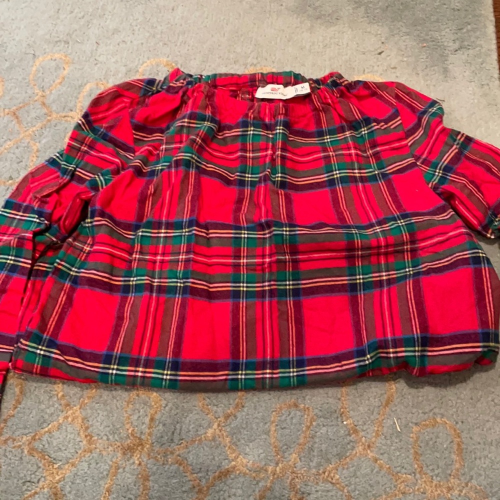 Girls Vineyard vines tartan plaid flannel shirt